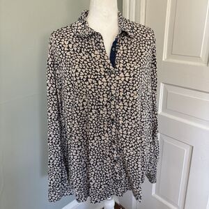 BODEN BUTTON UP STRETCH‎ Button Down PEBBLE HEART SHIRT Size 18